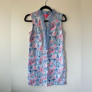 Lilly Pulitzer Larsen Shift Dress Crew Blue Tint Sea to Shining Sea Small